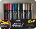 PEBEO OIL-BASED PAINT MARKER SET OF 12 - 4ARTIST MARKER 4MM - METAL BOX 580500