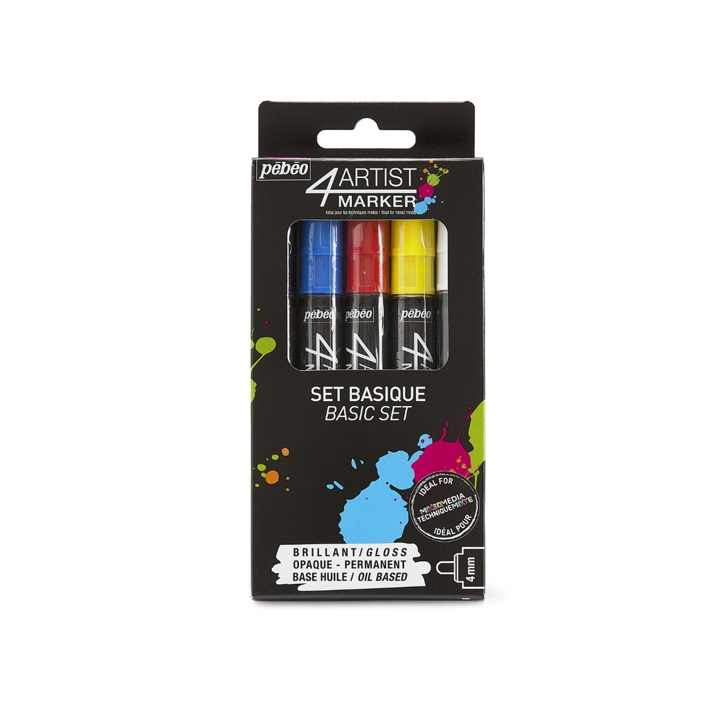 PEBEO 4ARTIST MARKER SET 5X4MM BASIC