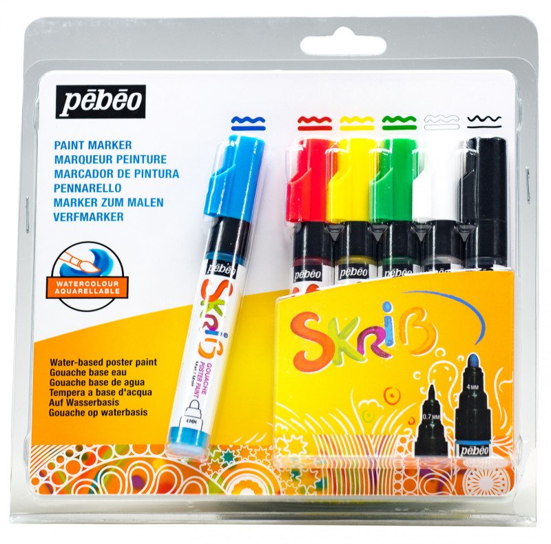 CHILDREN'S GOUACHE 6 MARKER SET - SKRIB GOUACHE CLASSICS