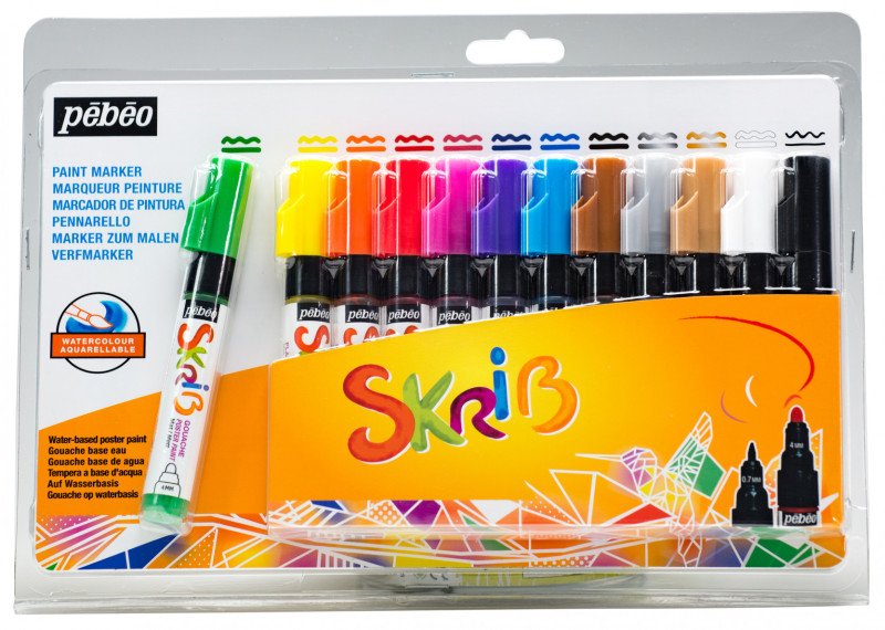 SET 12 MARKER GOUACHE RAINBOW