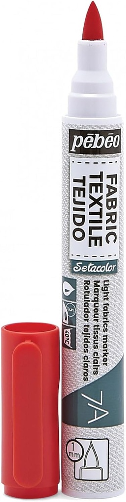 PEBEO 7A LIGHT FABRIC MARKER 1MM RED