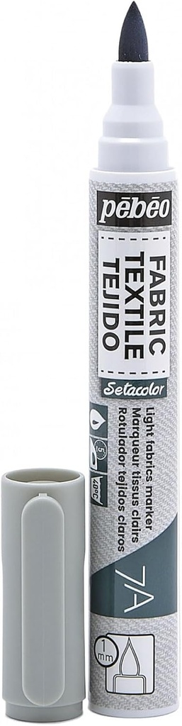 PEBEO 7A LIGHT FABRIC MARKER 1MM LIGHT GREY