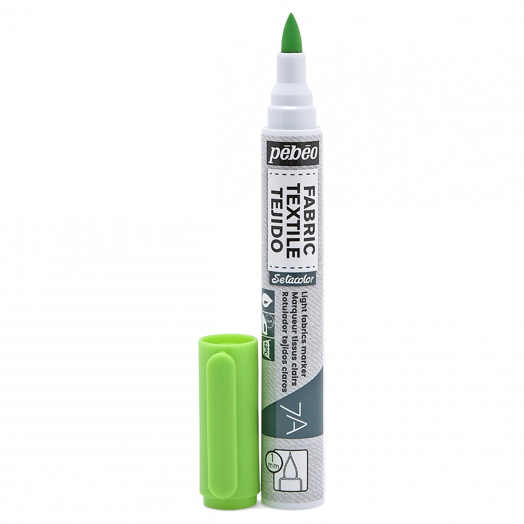 PEBEO 7A LIGHT FABRIC MARKER 1MM FLUO GREEN