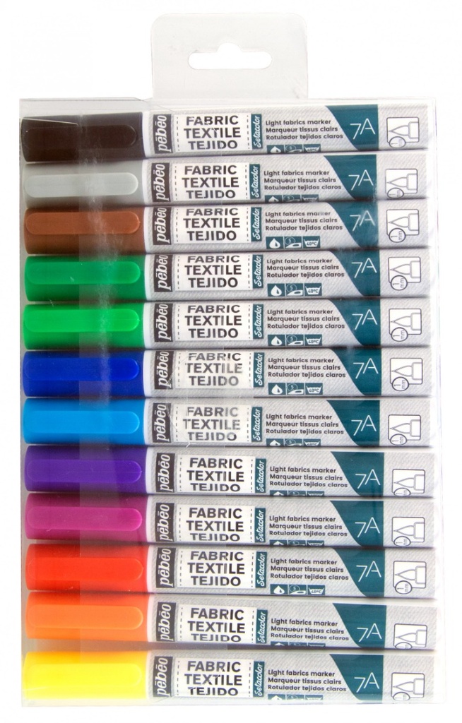 PEBEO 7A LIGHT FABRIC MARKER 1MM PACK ASS12