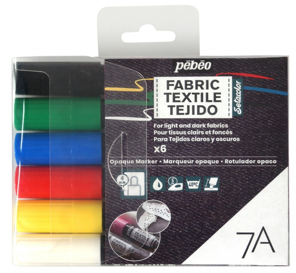 PEBEO 7A OPAQUE MARKER 4MM PACK 6 ASSORT