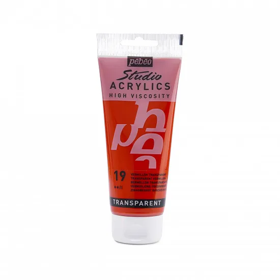 PEBEO ACRYLIC STUDIO HV100ML TRANSPARENT VERMILION