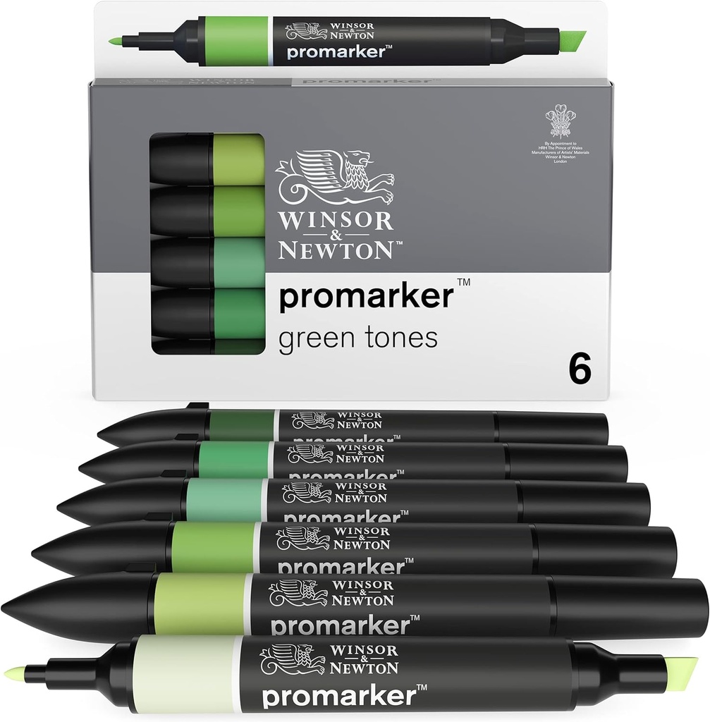 WINSOR & NEWTON PROMARKER 6 GREEN TONES