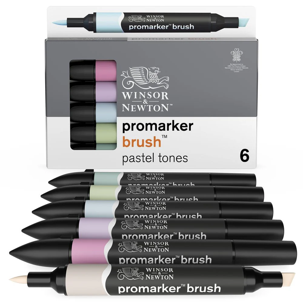 WINSOR & NEWTON PROMARKER BRUSH 6 PASTEL TONES