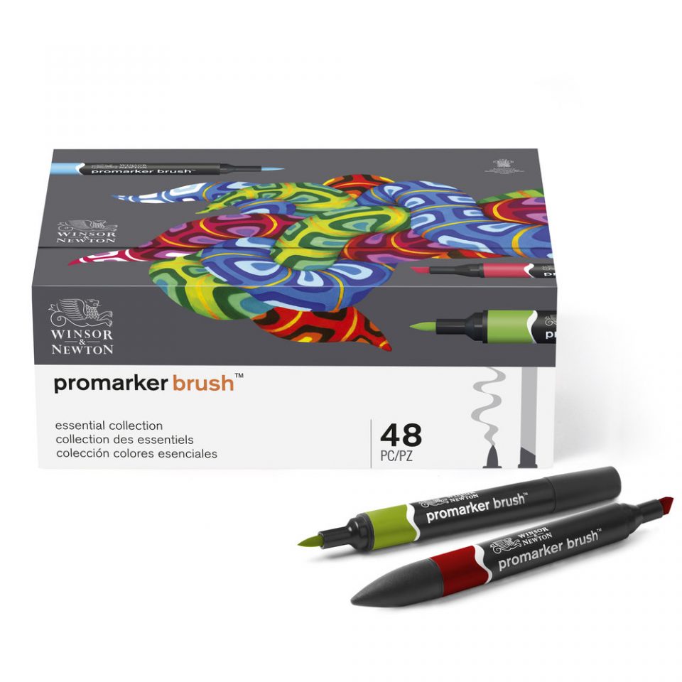 WINSOR & NEWTON PROMARKER BRUSH X48 ESSENTIAL COLLECTION SET