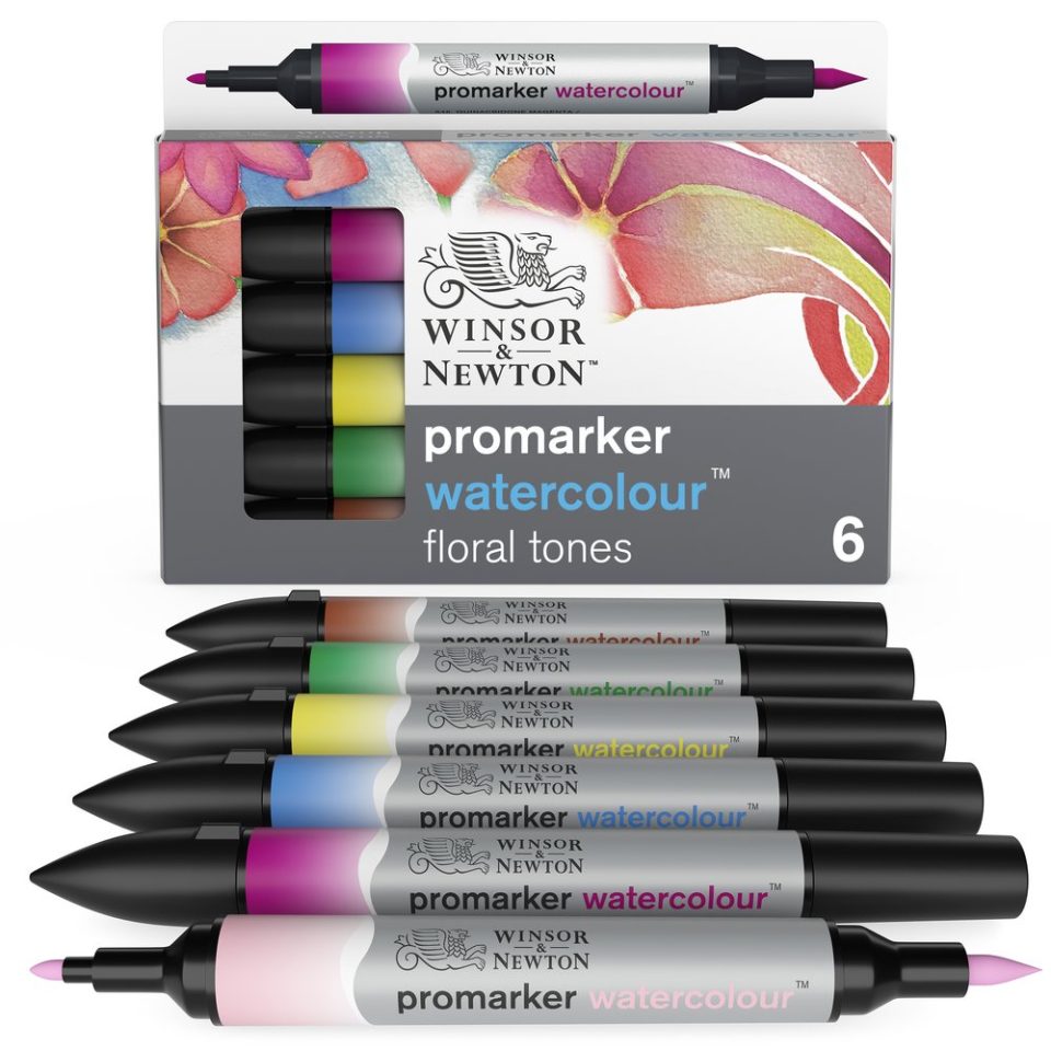 WINSOR & NEWTON WATERCOLOUR MARKER 6 FLORAL