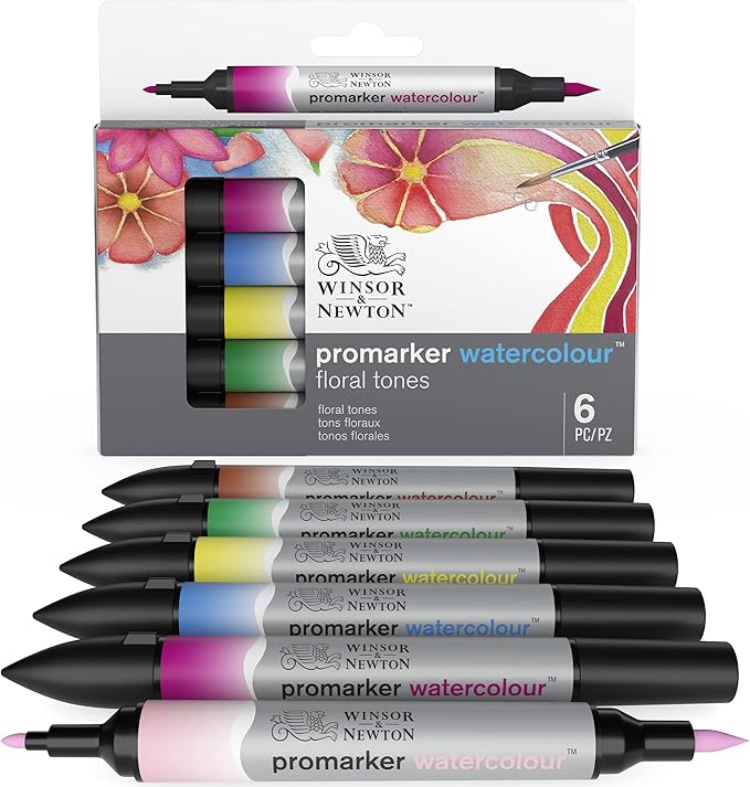 WINSOR & NEWTON WATERCOLOUR MARKER 6 FLORAL