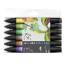 WINSOR & NEWTON WATERCOLOUR MARKER 6 FOLIAGE TONES