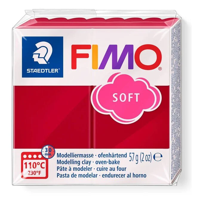 STAEDTLER MODELLING CLAY FIMO SOFT 454G CHERRY RED 8021-26