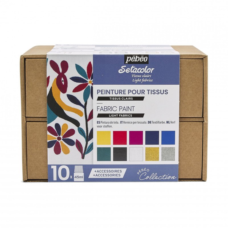 PEBEO SETACOLOUR LIGHT FABRIC COLLECTION SET 10X45ML