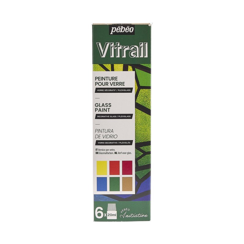 PEBEO INITIA VITRAIL GLASS PAINT SET 6X20ML