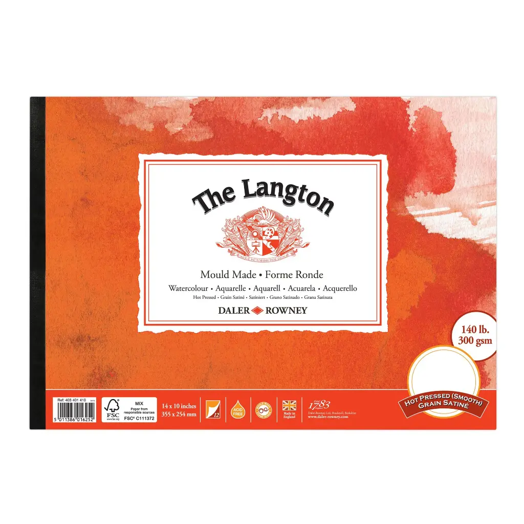 DALER ROWNEY LANGTON WATERCOLOUR HOT PRESSED PADS 300GSM