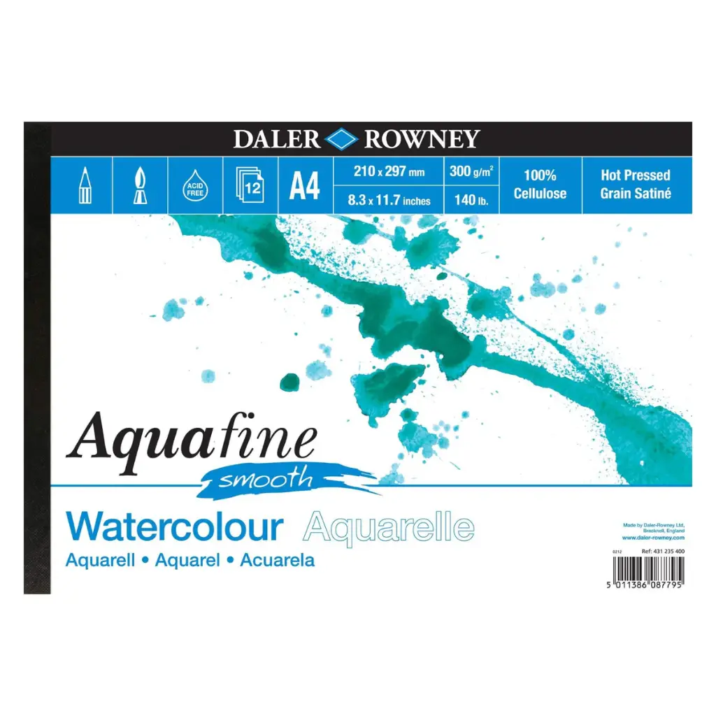 DALER ROWNEY AQUAFINE WATERCOLOUR SMOOTH PRESS PADS 300GSM