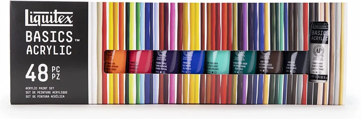 LIQUITEX BASICS ACRYLIC COLOUR SET 48X22ML ROW