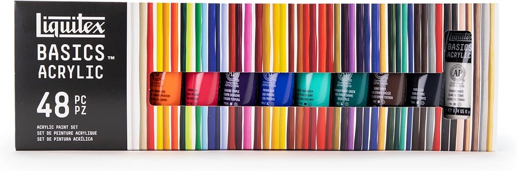 LIQUITEX BASICS ACRYLIC COLOUR SET 48X22ML ROW