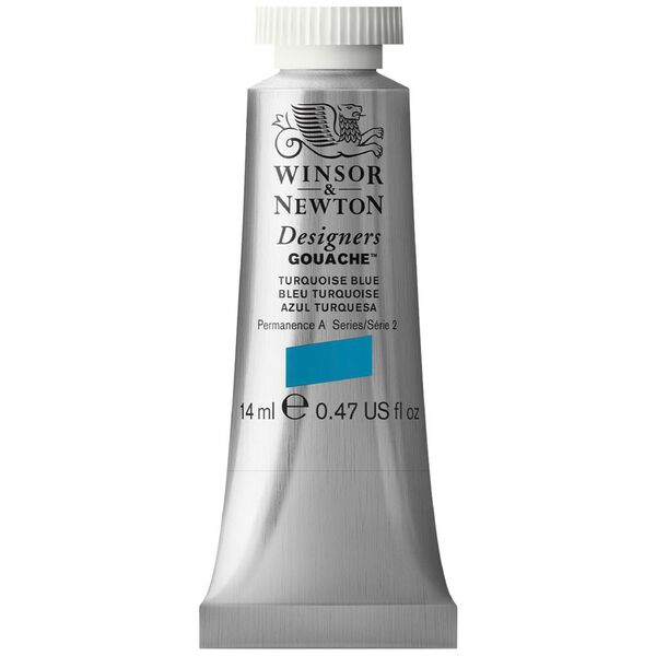 WINSOR & NEWTON DESIGNERS GOUACHE 14ML TUBE TURQUOISE BLUE