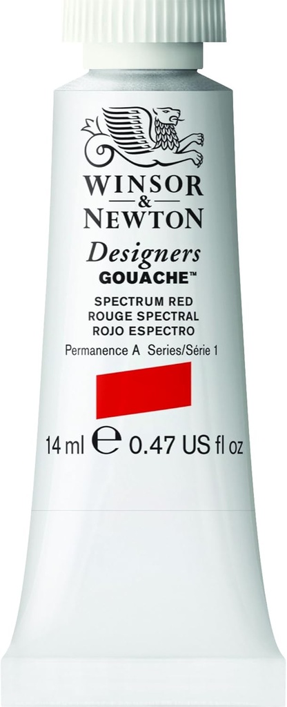 WINSOR & NEWTON DESIGNERS GOUACHE 14ML TUBE SPECTRUM RED