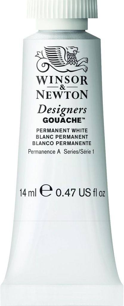 WINSOR & NEWTON DESIGNERS GOUACHE 14ML TUBE PERMANENT WHITE