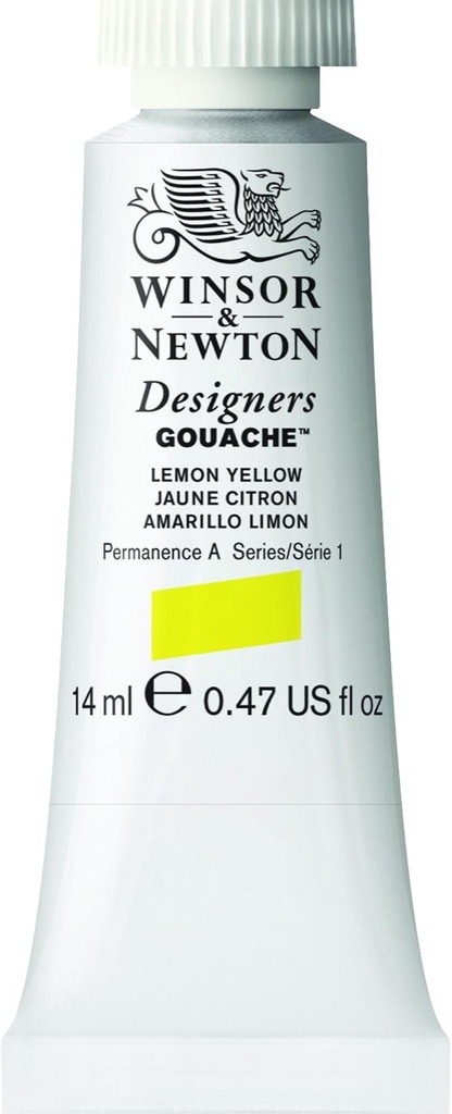 WINSOR & NEWTON DESIGNERS GOUACHE 14ML TUBE LEMON YELLOW