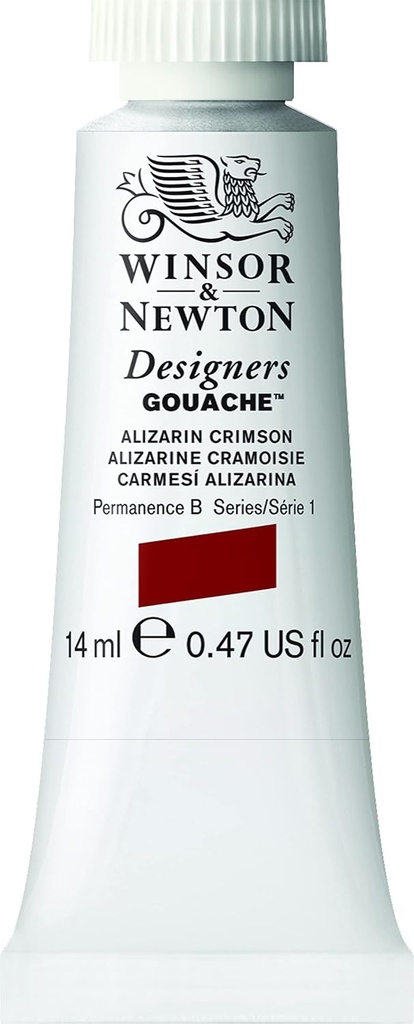 WINSOR & NEWTON DESIGNERS GOUACHE 14ML TUBE ALIZARIN CRIMSON