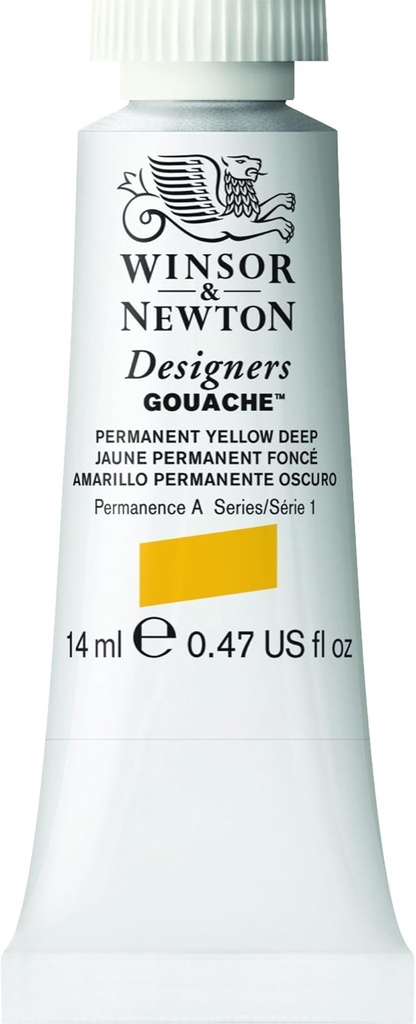 WINSOR & NEWTON DESIGNERS GOUACHE 14ML TUBE PERMANENT YELLOW DEEP