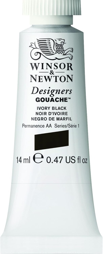 WINSOR & NEWTON DESIGNERS GOUACHE 14ML TUBE IVORY BLACK ROW