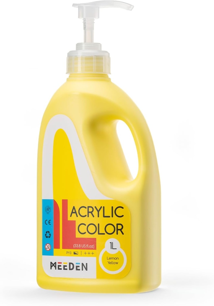 Meeden Lemon Yellow Acrylic Paint: 1L /33.8 oz 