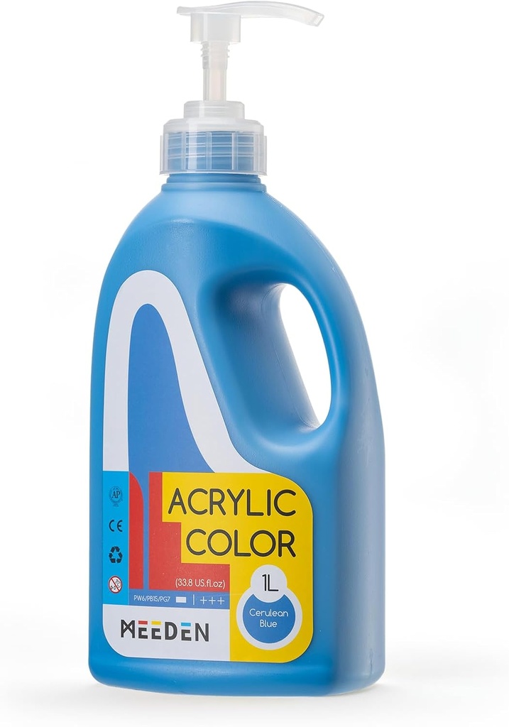 Meeden Cerulean Blue Acrylic Paint: 1L /33.8 oz 