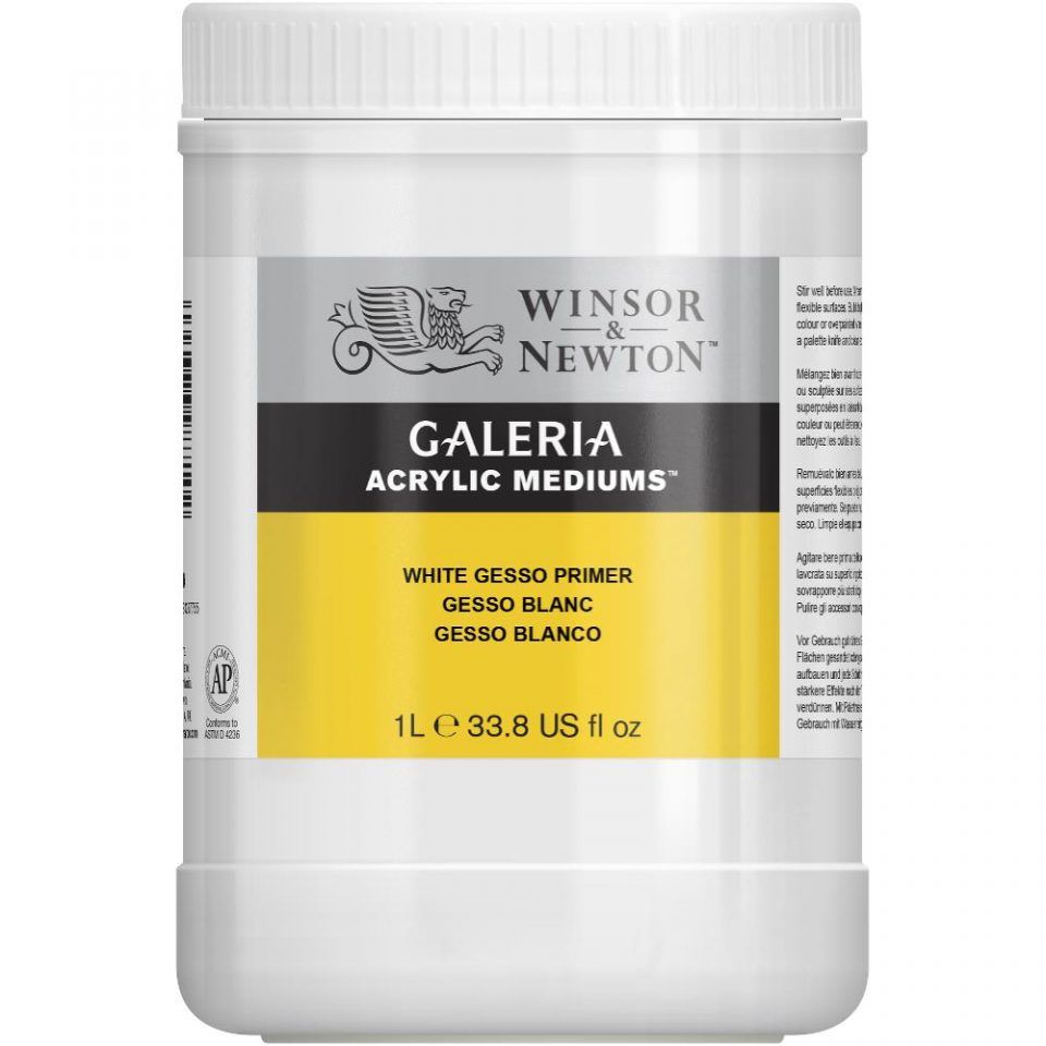 WINSOR & NEWTON GALERIA ACRYLIC ADDITIVE 1L POT WHITE GESSO PRIMER