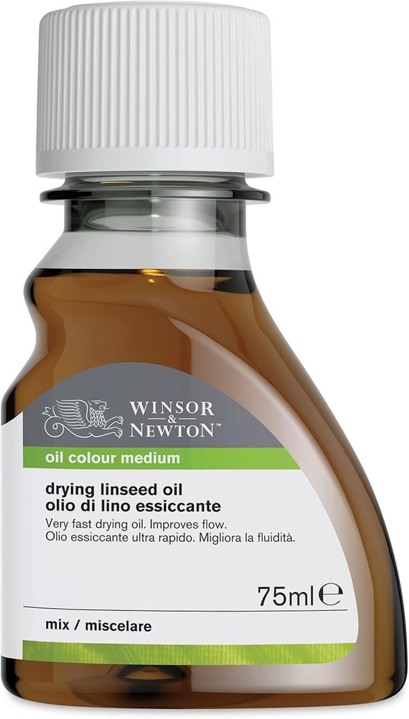 WINSOR & NEWTON OIL ADDITIVE 75ML BOTTLE LINSEED DRYING OIL V1