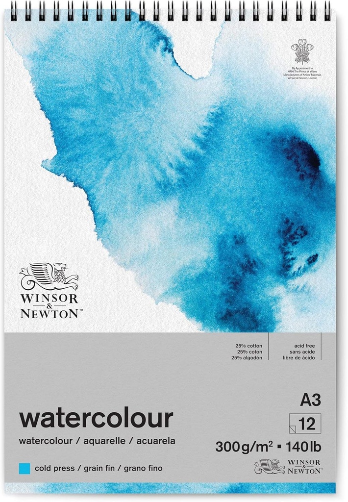 WINSOR & NEWTON WATERCOLOUR PADW COLD 300 A3P 12S