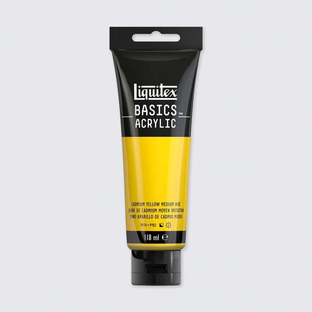 LIQUITEX BASICS ACRYLIC COLOUR 118ML CADMIUM YELLOW MEDIUM HUE