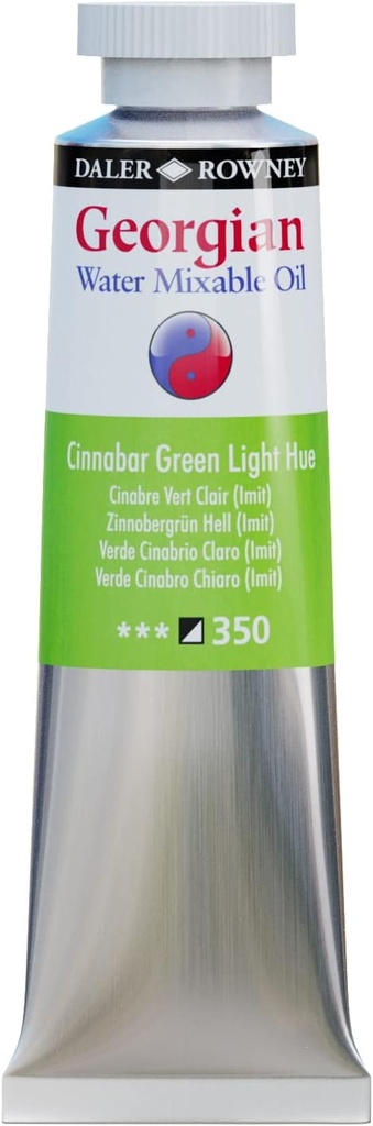 DALER ROWNEY WATER MIXABLE OIL COLOUR 37ML CINNABAR GREEN LIGHT HUE
