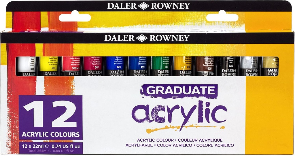 DALER ROWNEY GRAD ACRYLIC 12X22ML SET
