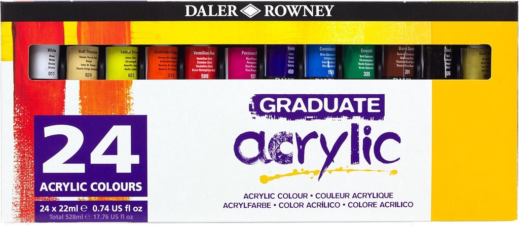 DALER ROWNEY GRAD ACRYLIC 24X22ML SET