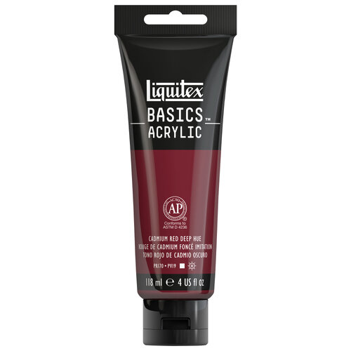 LQX BASICS ACRYLIC COLOUR 118ML CADMIUM RED DEEP HUE ROW