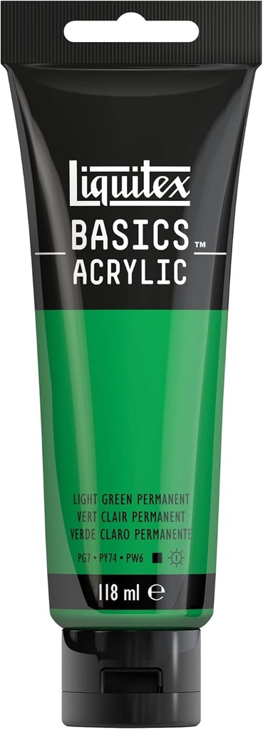 LIQUITEX BASICS ACRYLIC COLOUR 118ML GREEN LIGHT PERMANENT