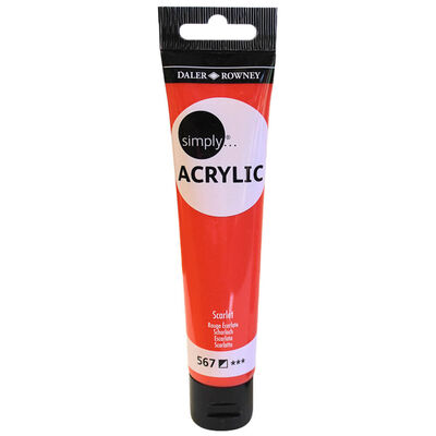 DALER ROWNEY SIMPLY ACRYLIC 75ML SL SCARLET