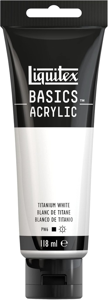 LIQUITEX BASICS ACRYLIC COLOUR 118ML TITANIUM WHITE