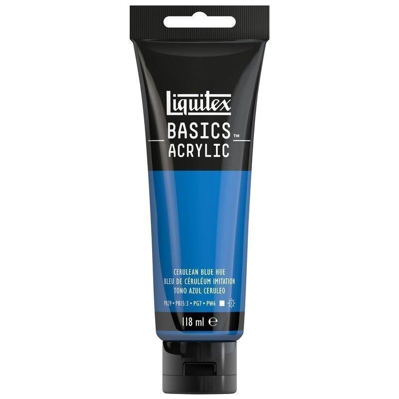 LQX BASICS ACRYLIC COLOUR 118ML CERULEAN BLUE HUE ROW