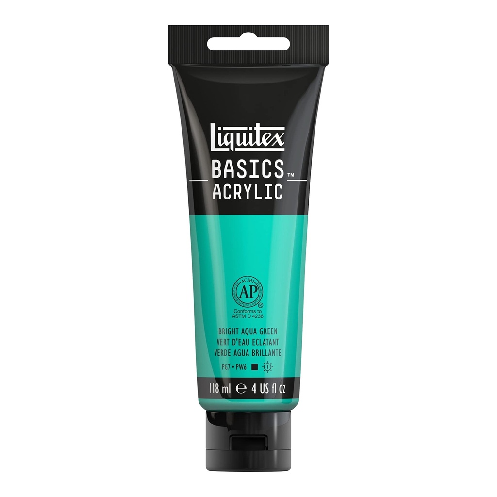 LIQUITEX BASICS ACRYLIC COLOUR 118ML AQUA GREEN BRIGHT ROW