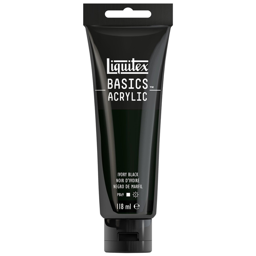 LQX BASICS ACRYLIC COLOUR 118ML IVORY BLACK ROW