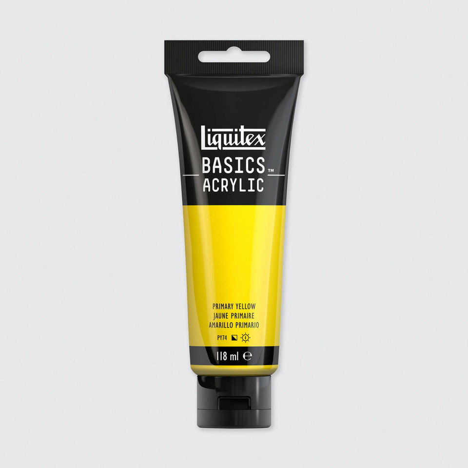 LIQUITEX BASICS ACRYLIC COLOUR 118ML PRIMARY YELLOW