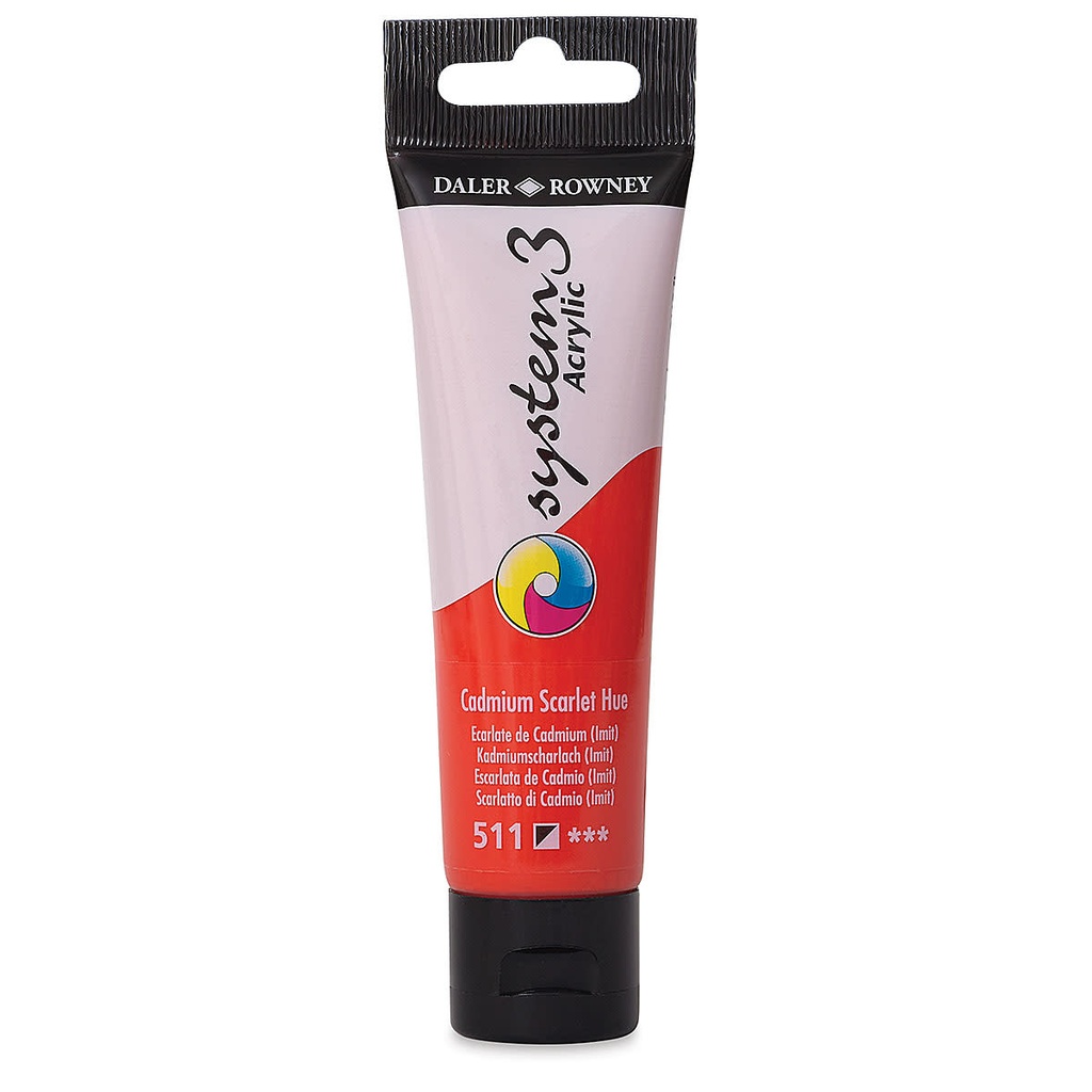 DALER ROWNEY SYSTEM3 ACRYLIC 59ML CADMIUM SCARLET HUE