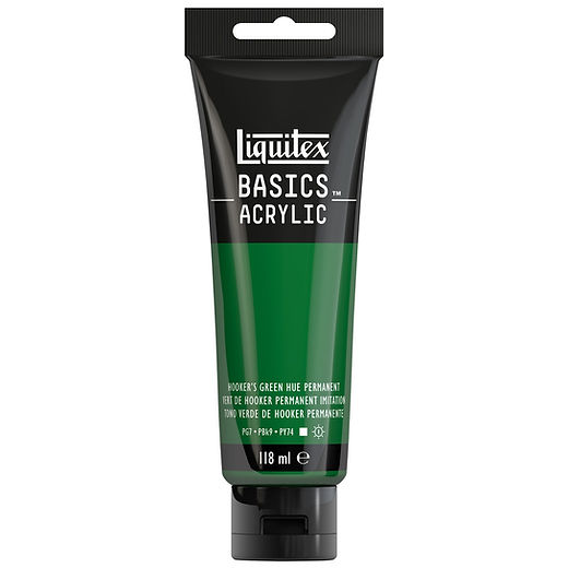 LQX BASICS ACRYLIC COLOUR 118ML HOOKERS GREEN PERM HUE ROW