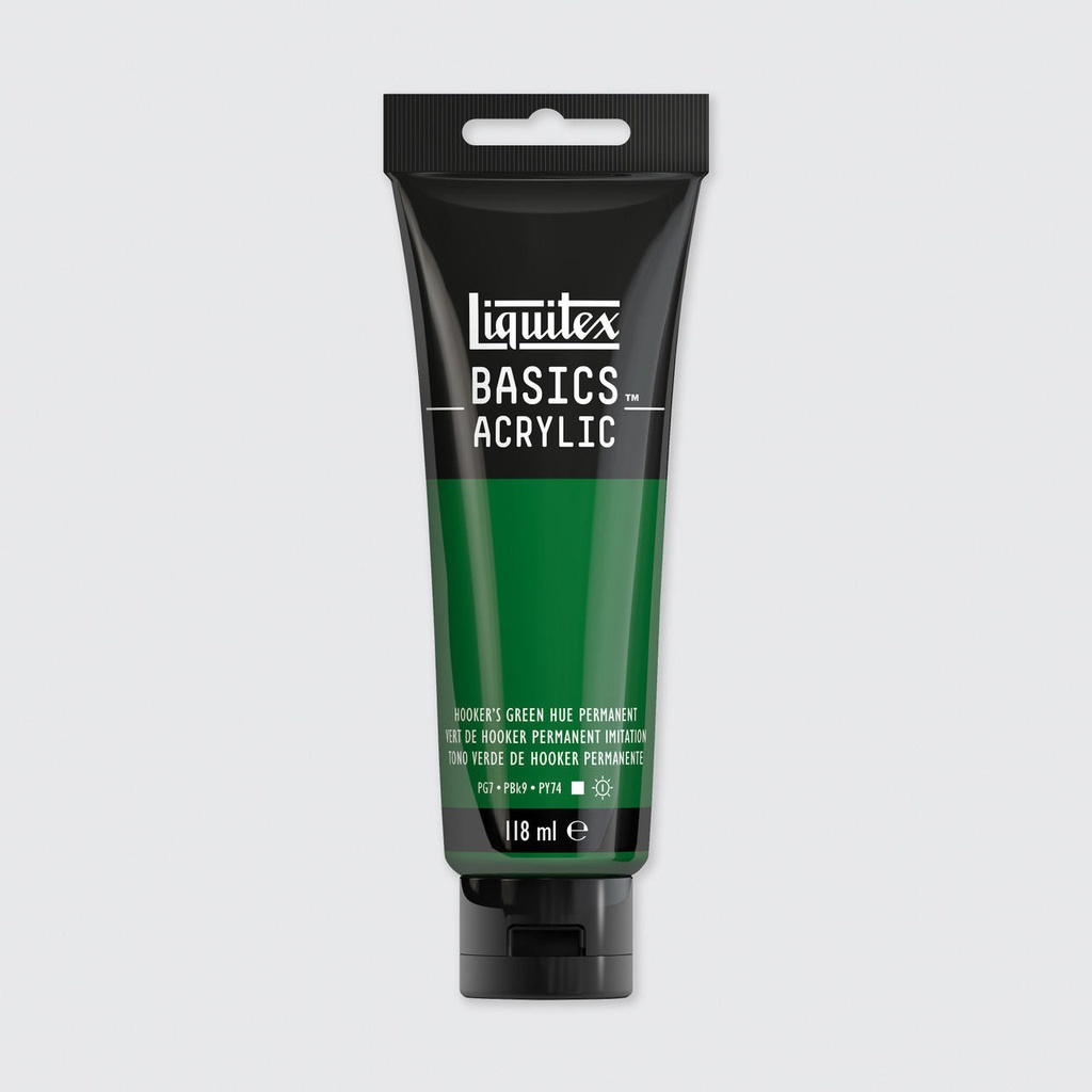 LIQUITEX BASICS ACRYLIC COLOUR 118ML HOOKER'S GREEN HUE PERMANENT